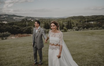 Rustic & Woodsy Barcelona Wedding Featuring Chic Bridal Separates