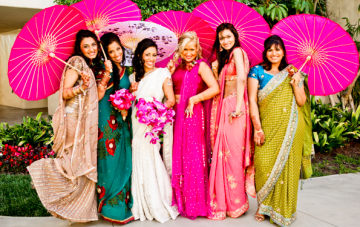 Vibrant Fuchsia Indian Wedding: Orchids and Pretty Parasols